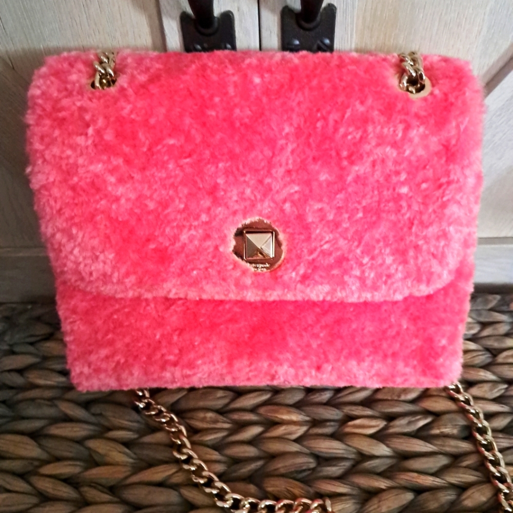 NWT Kate spade Natalia Faux Fur Pink Crossbody